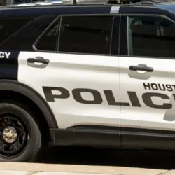 Houston Police car is seen in Houston^ Texas^ USA. Houston^ Texas^ USA - April 4^ 2024