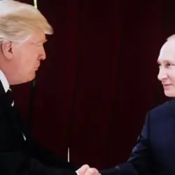 US President Donald Trump and Russian President Vladimir Putin are in conversation. New York^ US - 01 September 2025