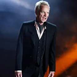 Sting performs on the stage of the 68th Sanremo Song Festival on February 7^ 2018^ in Sanremo^ Italy.