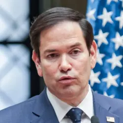 Secretary of State Marco Rubio speaks at a press conference after meeting with President Bernardo Arevalo. Guatemala City^ Guatemala. 02-05-25