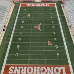 Birds Eye View of Texas Memorial Stadium^ Home of the Texas Longhorns Football Team AUSTIN^ US - May 28^ 2019