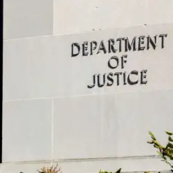Sign of United States Department of Justice(DOJ) on their headquarters building in Washington^ D.C. USA. Washington D.C.^ USA - March 1^ 2020: