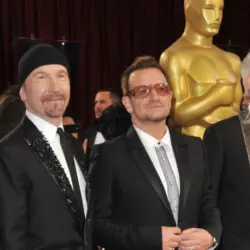 U2 with Bono & The Edge at the 86th Annual Academy Awards at the Hollywood & Highland Theatre^ Hollywood. LOS ANGELES^ CA - MARCH 2^ 2014
