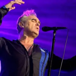 Morrissey (singer of The Smiths) performs at Sant Jordi Club (venue) on October 10^ 2014 in Barcelona^ Spain.