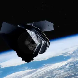 The "Nancy Grace Roman" Space Telescope is a NASA infrared space telescope. Artist view. Elements of this image furnished by NASA