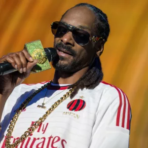 SNOOP DOGG famous singer performs singing on stage famous singer performs on stage singing a well known festival in ITALY