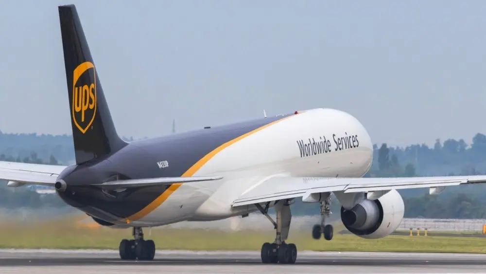 shutterstock_2475840613-181990 UPS Airlines Boeing 757-24APF REG: N433UP at Vaclav Havel Airport Prague. From Prague to Budapest. UPS Airlines is a major American cargo airline based in Louisville^ Kentucky.