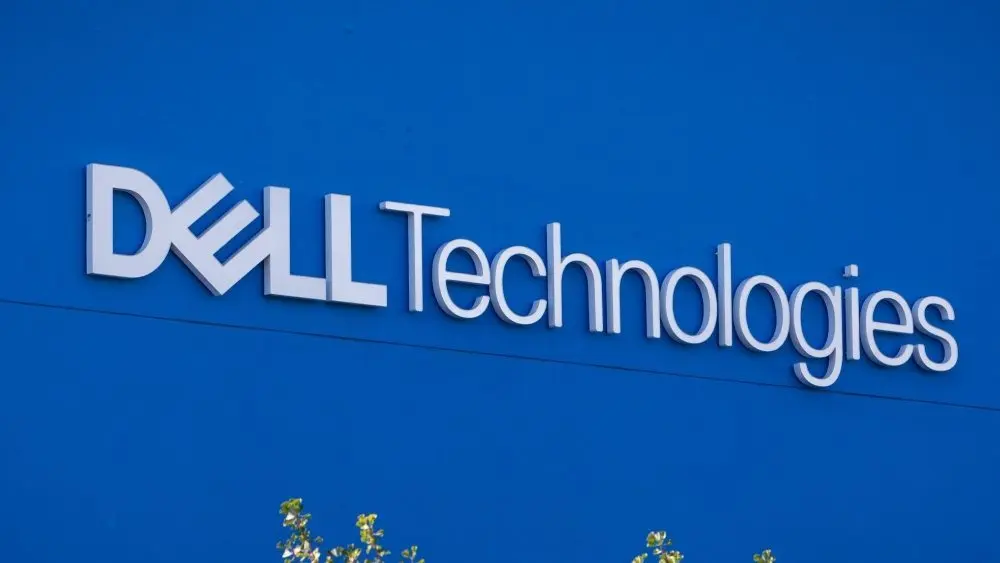 Closeup of DELL Technologies logo sign on the company headquarters office building in Silicon Valley^ SF Bay Area. Santa Clara^ California US - September 21^ 2024