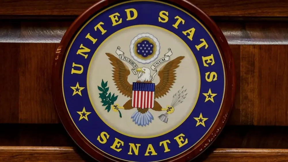 WASHINGTON D.C.^ UNITED STATES - OCTOBER 24: United States Senate Logo is seen in Washington D.C.^ United States on October 24^ 2023.