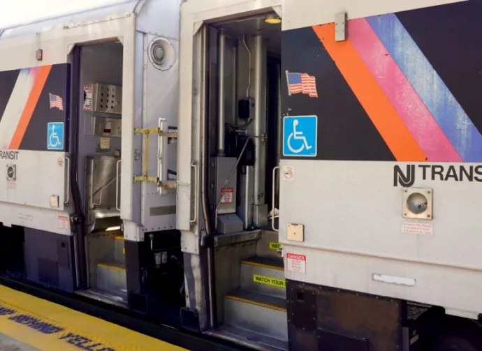 NJ Transit commuter trains - link to destinations throughout New Jersey and to New York City. Morristown^ NJ^ USA - Aug. 28^ 2024