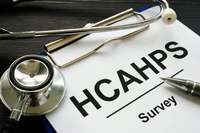 HCAHPS Survey, Clipboard, and stethoscope