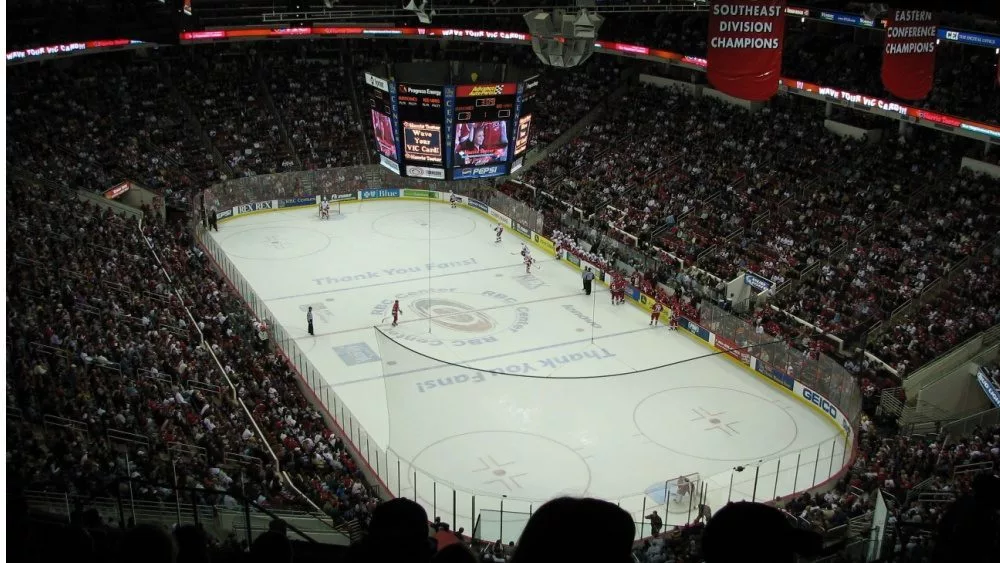 Raleigh^ North Carolina: Hurricanes hockey game at the RBC Center