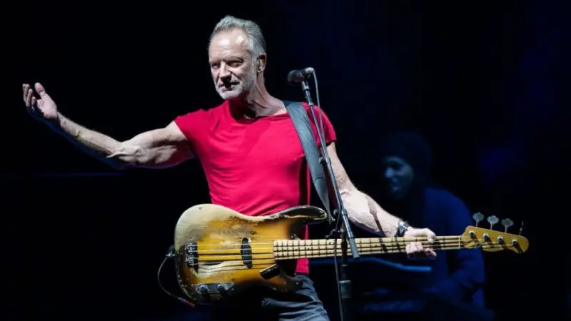 STING performs in front of thousands of people on the stage of the Lucca summer festival in Piazza Napoleone in Lucca LUCCA^ ITALY - JULY 29^ 2019