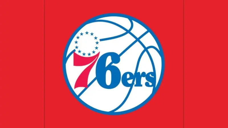 Philadelphia 76ers Logo with red background