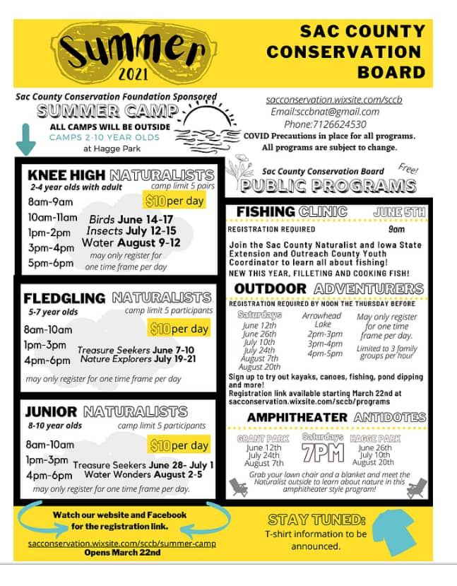Sac County Conservation Board Sets Plans To Bring Back Summer Camps And