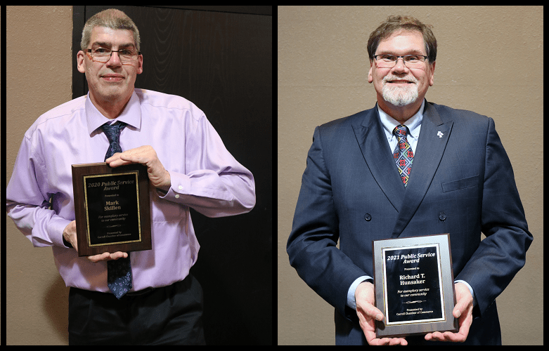 Mark Skillen And Rick Hunsaker Recognized With Public Service Award At Carroll Chamber Of Commerce Banquet - Vimarsana News