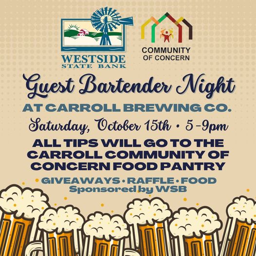 Westside State Bank And Carroll Brewing Partner To Support Community Of Concern Saturday - Vimarsana News