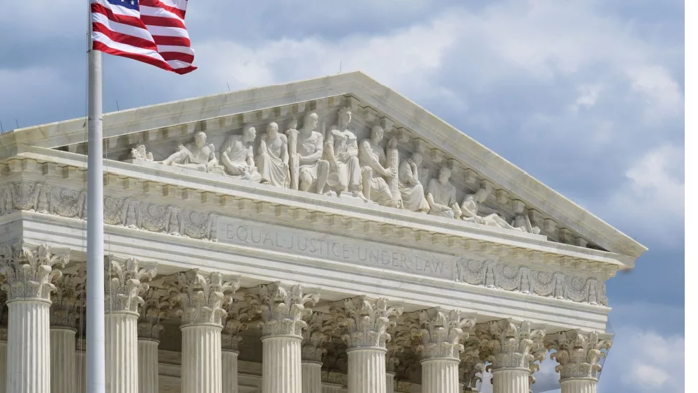 United States Supreme Court Building in a cloudy spring day