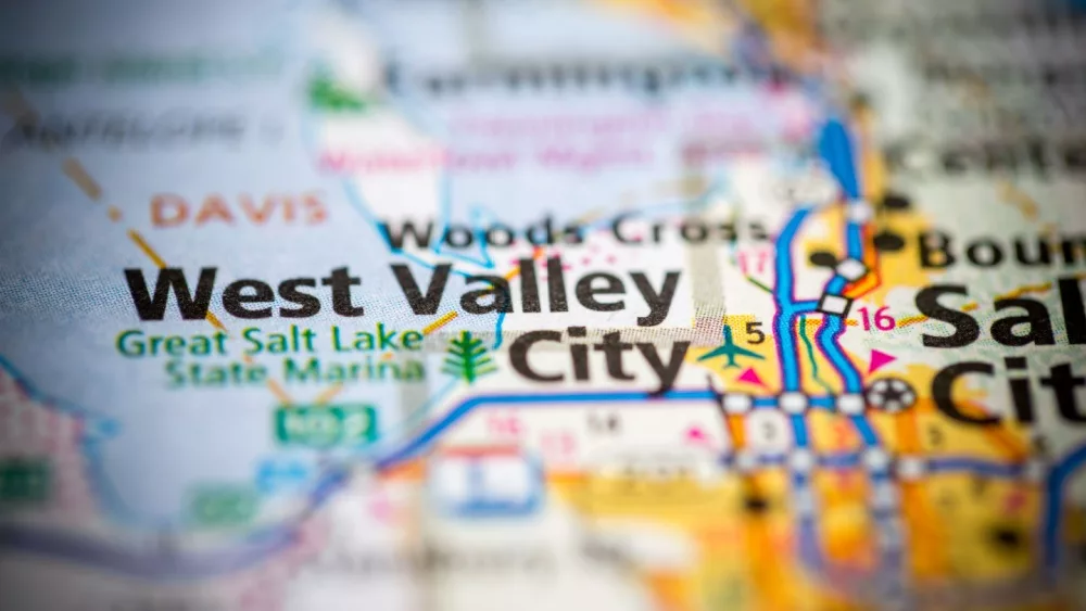 West Valley City. Utah. USA as seen on map