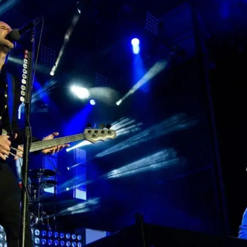Brent Smith and Eric Bass with Shinedown perform live onstage at Rockstar Uproar Festival on September 25 2012 in Nampa^ Idaho