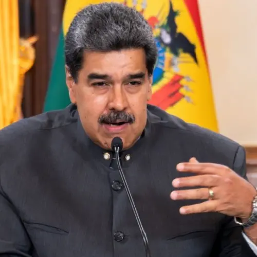 Venezuelan President Nicolás Maduro participates in a press conference at the Miraflores Palace^ the seat of government of Venezuela. Caracas^ Venezuela; April 20 2023