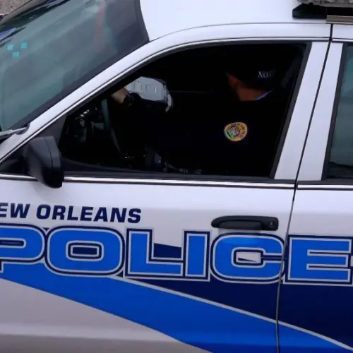 NOPD Police car in the streets of New Orleans - NEW ORLEANS^ LOUISIANA - APRIL 17^ 2016