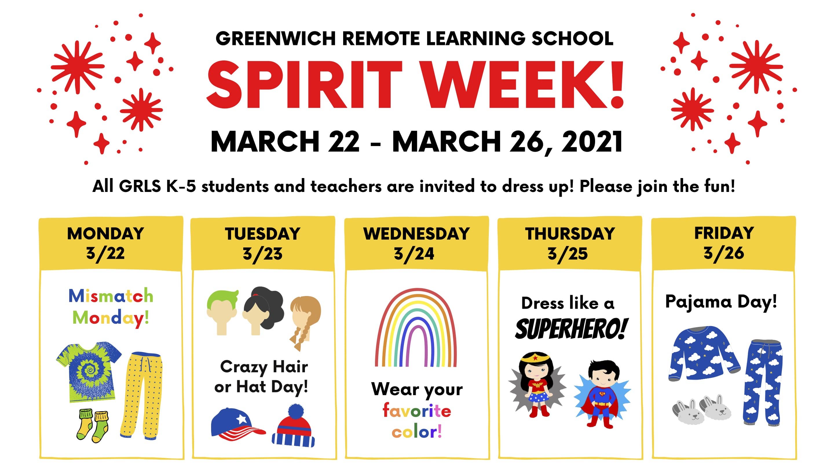 Greenwich Remote Learning School to Celebrate Spirit Week Greenwich