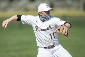 Brunswick School second baseman Aidan Redahan fired the ball to first during a recent game. The Bruins finished the regular seson 7-1 in the FAA and were co-FAA champions.