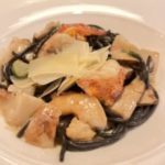 Squid Ink Pasta in Campaign Cream Sauce with Assortment of Seafood