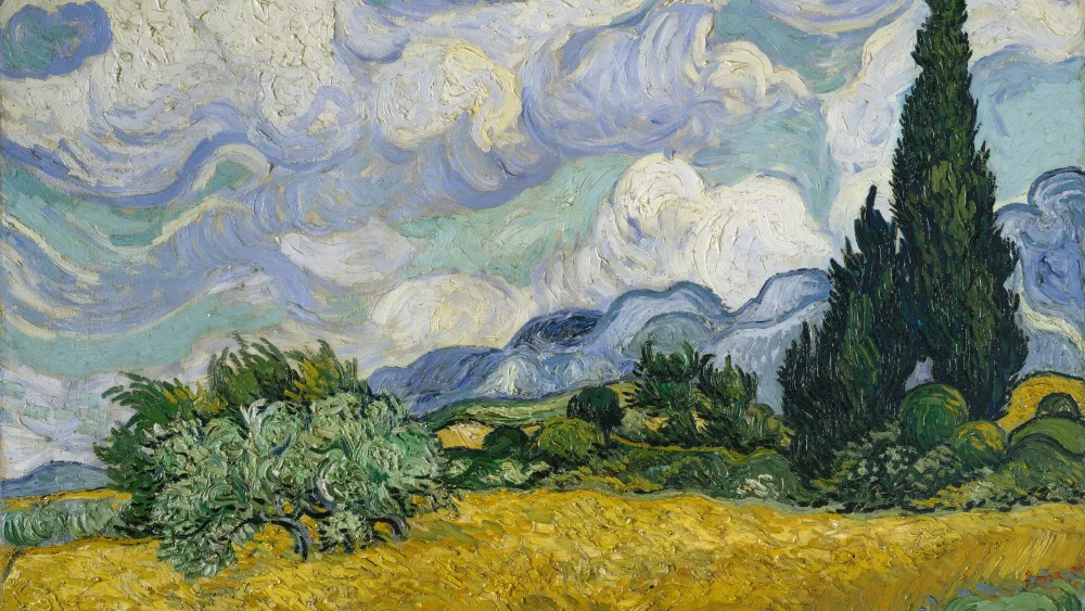 Wheat,Field,With,Cypresses,,By,Vincent,Van,Gogh,,1889,,Dutch