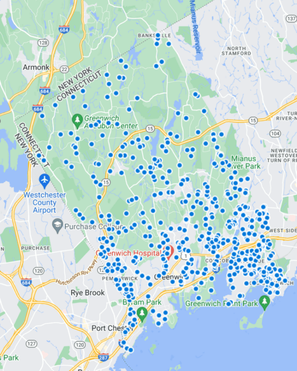 The Greenwich Real Estate Records In 2023 Greenwich Sentinel   Sales.Map .122023 E1703258567749 