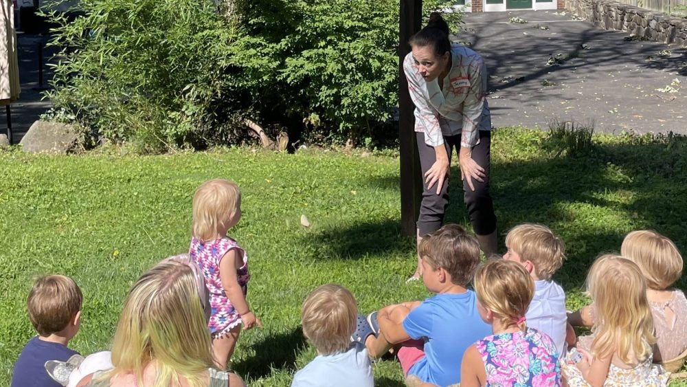 Chaplain Jenny Byxbee and children kicking off a great Greenwich Summer at 2cc.