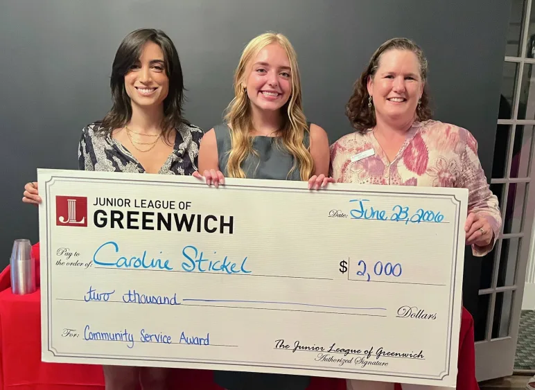 JLG President Sammie Jacobs, Caroline Stickel, JLG President-Elect Sara Davis. Contributed photo