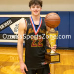 KellySteed-146: The (#2 Seed) Mansfield Lions took on the (#1 Seed) Thayer Bobcats in the Championship Game of the 22nd Cabool Holiday Tournament at Cabool High School on Thursday, Dec 29, 2022Tom Emerick (#22) of the Mansfield Lions MVP of the Tournament