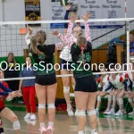 KellySteed_HSVB-ThayerVsLiberty-138: The Thayer Lady Bobcats battle the Liberty Eagles for the sole ownership of the SCA Conference Title in Volleyball on Thursday, Oct 12, 2023 at Thayer High School