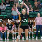 KellySteed_HSVB-ThayerVsLiberty-140: The Thayer Lady Bobcats battle the Liberty Eagles for the sole ownership of the SCA Conference Title in Volleyball on Thursday, Oct 12, 2023 at Thayer High School