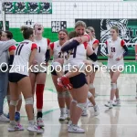 KellySteed_HSVB-ThayerVsLiberty-150: The Thayer Lady Bobcats battle the Liberty Eagles for the sole ownership of the SCA Conference Title in Volleyball on Thursday, Oct 12, 2023 at Thayer High School