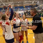 KellySteed_HSVB-LibertyVsThayer-138: The Thayer VolleyCATS battle the Liberty Eagles for the Class 2 District 9 Championship, Saturday, Oct 21, 2023 at Cabool High School