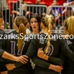 231103-C2-SEIMI-FINAL-VOLLEYBALL-GR-115-2: Fair Grove Coach Tonya Peck talks to the team during a timeout during a class 2 semifinal girls volleyball match on Friday, Nov. 3, 2023, at Show Me Center in Cape Girardeau, Mo.  Gordon Radford | Special to the Ozone