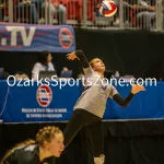 231103-C2-SEIMI-FINAL-VOLLEYBALL-GR-117-2: Fair Grove's Faith Klindworth serves during a class 2 semifinal girls volleyball match on Friday, Nov. 3, 2023, at Show Me Center in Cape Girardeau, Mo.  Gordon Radford | Special to the Ozone