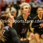 231103-C2-SEIMI-FINAL-VOLLEYBALL-GR-118-2: Fair Grove's Shea Skouby tracks the ball during a class 2 semifinal girls volleyball match on Friday, Nov. 3, 2023, at Show Me Center in Cape Girardeau, Mo.  Gordon Radford | Special to the Ozone