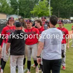 KellySteed_HSBA_HoustonVsThyer_C3D10-82: Scenes from the District 10 Class 3 championship baseball game featuring the Houston Tigers (#1 seed) battling the Thayer Bobcats (#3 seed) on Wednesday, May 15, 2024 on the campus of Houston High School in Houston, MO