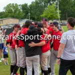 KellySteed_HSBA_HoustonVsThyer_C3D10-85: Scenes from the District 10 Class 3 championship baseball game featuring the Houston Tigers (#1 seed) battling the Thayer Bobcats (#3 seed) on Wednesday, May 15, 2024 on the campus of Houston High School in Houston, MO