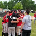 KellySteed_HSBA_HoustonVsThyer_C3D10-86: Scenes from the District 10 Class 3 championship baseball game featuring the Houston Tigers (#1 seed) taking on the Thayer Bobcats (#3 seed) on Wednesday, May 15, 2024 on the campus of Houston High School in Houston, MO