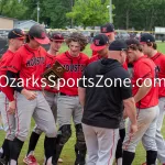 KellySteed_HSBA_HoustonVsThayer_C3D10-87: Scenes from the Class 3 District 10 Championship baseball game with the Houston Tigers (#1 seed) battling the Thayer Bobcats (#3 seed) on Wednesday, May 15, 2024 on the campus of Houston High School in Houston, MO