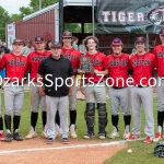 KellySteed_HSBA_HoustonVsThayer_C3D10-88: Scenes from the Class 3 District 10 Championship baseball game with the Houston Tigers (#1 seed) battling the Thayer Bobcats (#3 seed) on Wednesday, May 15, 2024 on the campus of Houston High School in Houston, MO