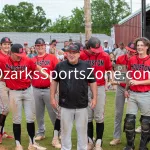 KellySteed_HSBA_HoustonVsThyer_C3D10-93: Scenes from the District 10 Class 3 championship baseball game featuring the Houston Tigers (#1 seed) battling the Thayer Bobcats (#3 seed) on Wednesday, May 15, 2024 on the campus of Houston High School in Houston, MO