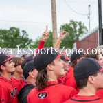 KellySteed_HSBA_HoustonVsThayer_C3D10-96: Scenes from the Class 3 District 10 Championship baseball game with the Houston Tigers (#1 seed) battling the Thayer Bobcats (#3 seed) on Wednesday, May 15, 2024 on the campus of Houston High School in Houston, MO