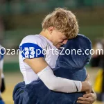 kellysteed_thayervscleverhsfb-150: The Thayer Bobcats (#4 seed) battle the Clever Bluejays (#5 seed) in the first round of the Class 2 District 4 playoffs Friday, Nov 1 2024 at Louis Bozman Field on the campus of Thayer High School