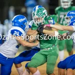 98-kellysteed_thayervscleverhsfb-100: The Thayer Bobcats (#4 seed) battle the Clever Bluejays (#5 seed) in the first round of the Class 2 District 4 playoffs Friday, Nov 1 2024 at Louis Bozman Field on the campus of Thayer High School